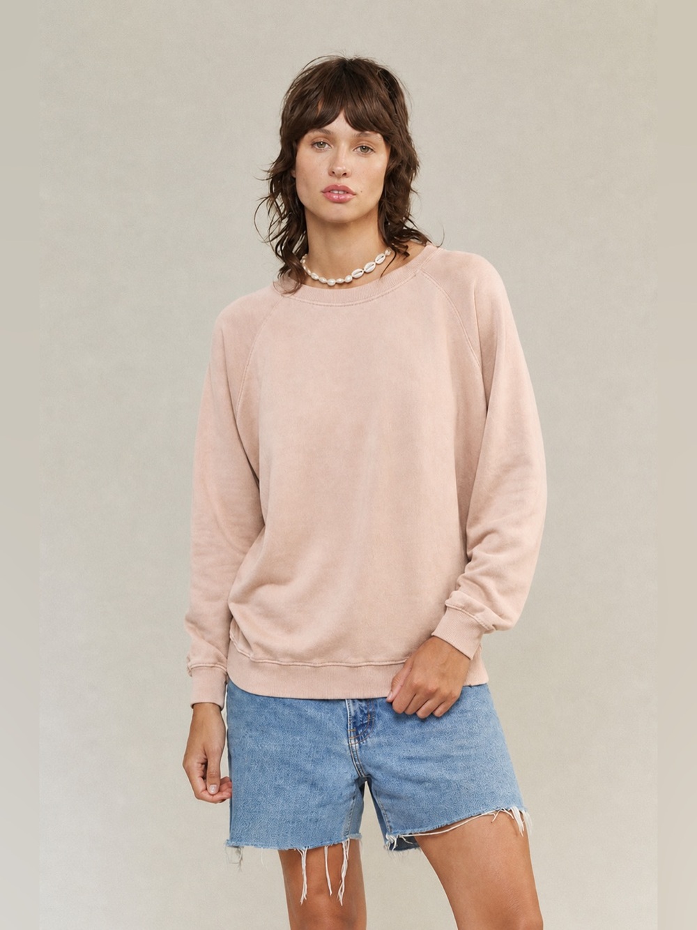 Jungmaven Garment-Dyed Hemp and Organic Cotton-Blend Raglan Sweatshirt Blush M